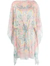Etro Flowing Midi Dress With Intricate Pastel Pattern In Multi