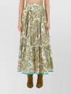 Etro Tiered Paisley Print Long Skirt With Ruffled Hems