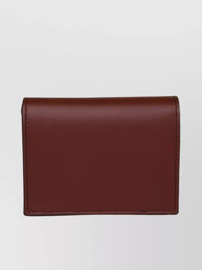 Etro Fold-over Top Leather Wallet In Burgundy