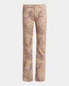 Etro Printed Flared Jeans In White Print