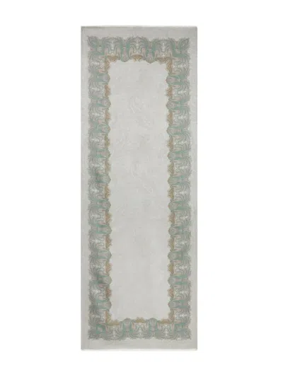 Etro Foliage-pattern Scarf In Grey