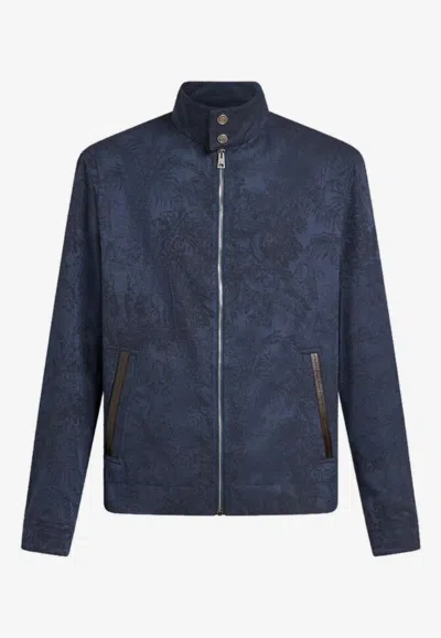 ETRO FOLIAGE PRINT JACKET IN WOOL-BLEND