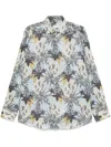 Etro Printed Cotton Shirt In Blue