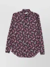 Etro Cotton Shirt With Paisley Print In Purple