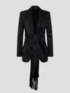 Etro Jacquard Fringe-tie Wrap Jacket In Black