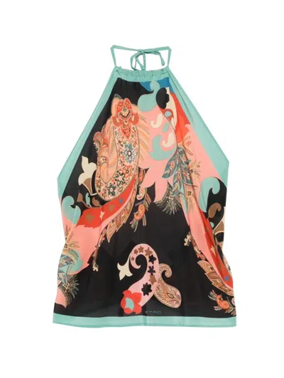 Etro Foulard Top In Black