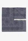 Etro Frayed-edge Scarf In Gray