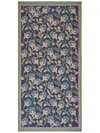 Etro Frayed Floral-print Scarf In Blue