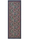 Etro Frayed Floral-print Scarf In Blue