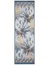 Etro Frayed Floral-print Scarf In Blue