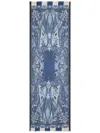 Etro Frayed Paisley-jacquard Scarf In Blue