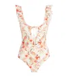 Etro Ruffled Paisley Swimsuit In Multi