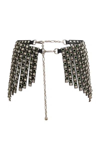 Etro Fringe Belt With Studs In Metallic
