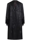 Etro Fringe-detail Jacquard Coat In Black