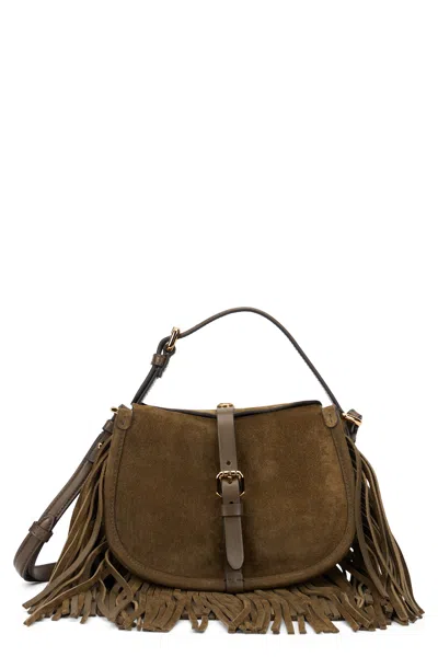 Etro Fringe Mini Shoulder Handbag In Brown