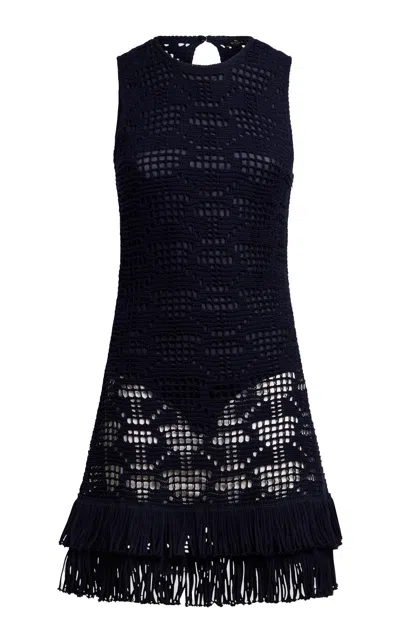 Etro Fringed Cotton Knit Mini Dress