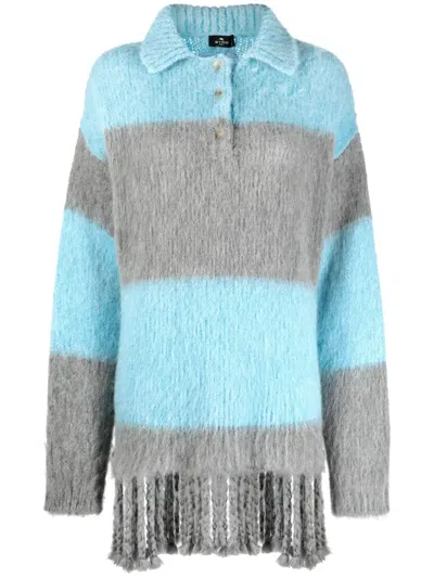 ETRO FRINGED-EDGE SWEATER MINIDRESS