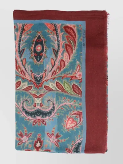 ETRO FRINGED EDGES PAISLEY PATTERN SCARF