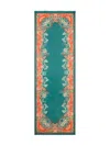 Etro Fringed Floral-border Scarf In Green