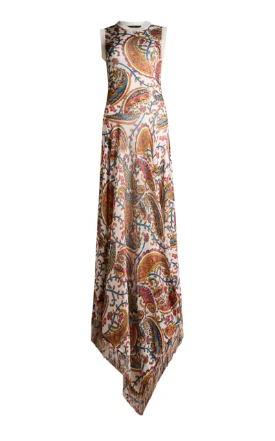 Etro Fringed Knit Maxi Dress