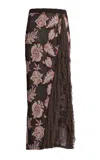 Etro Fringed Knit Maxi Skirt In Brown