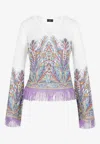 Etro Fringed Knitted Top In White
