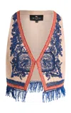 Etro Fringed Leather Vest In Multi