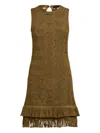Etro Fringed Midi Dress In Green