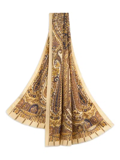 Etro Fringed Paisley-print Scarf In Yellow