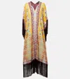 Etro Fringed Printed Kaftan In Yellow