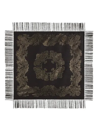 Etro Fringed Scarf In Black