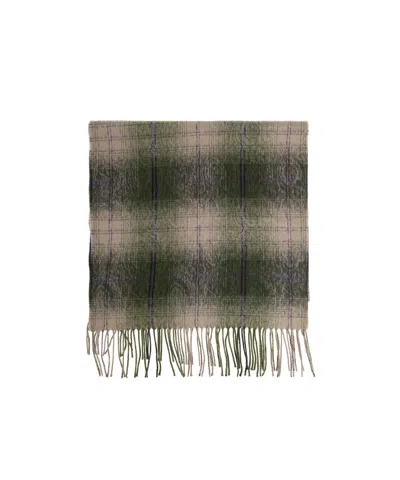 Etro Check Fringed Scarf In Green