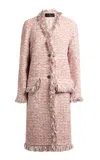 Etro Fringed Tweed Coat In Multi
