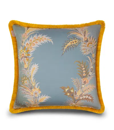 Etro Fringe-trim Caladium Cushion In Multi