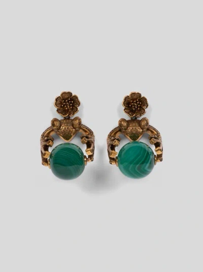 Etro Frog Charm Earrings In Gold