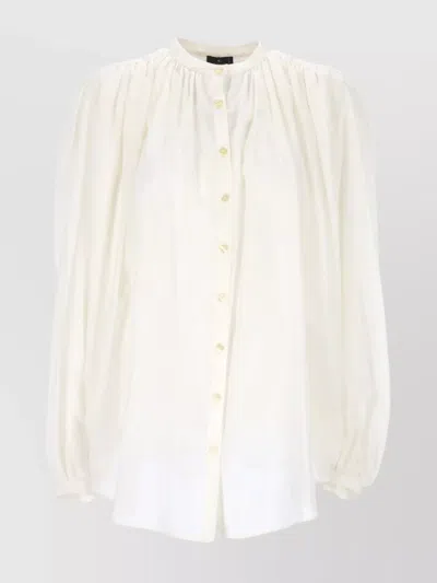 Etro Front Button-up Shirt With Band Collar In White