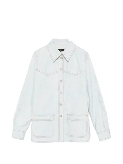 Etro Front-pocket Paisley-print Shirt In Blue