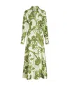 Etro Belted Printed Silk-twill Maxi Wrap Dress In Green