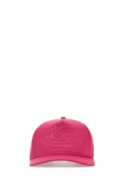 Etro Fuchsia Satin Baseball Cap In Pink