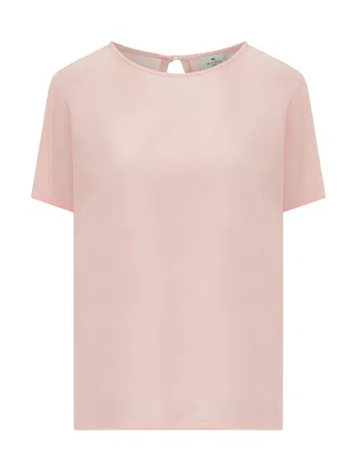 Etro Round Neck Short In Pink