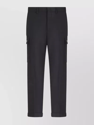 Etro Functional Cropped Cargo Pants In Black