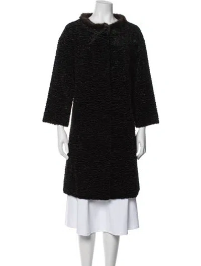Pre-owned Etro Fur Coat In Black