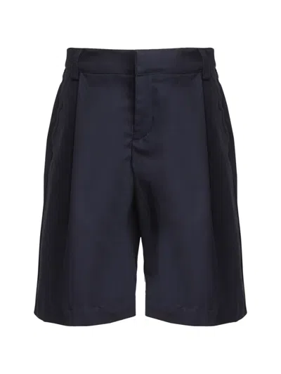 Etro Kids' Gabardine Bermuda Shorts In 蓝色