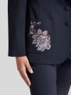 Etro Gabardine Jacket With Embroidery In Navy Blue