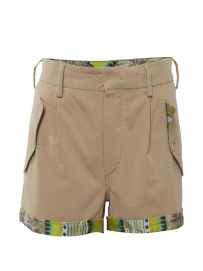 Pre-owned Etro Gabardine Shorts In Neutral