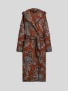 Etro Quilted Jacquard Coat In Multicolor