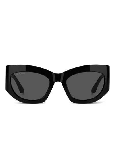 Etro Geometric-frame Sunglasses In Black