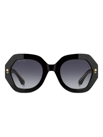 Etro Geometric-frame Sunglasses In Black