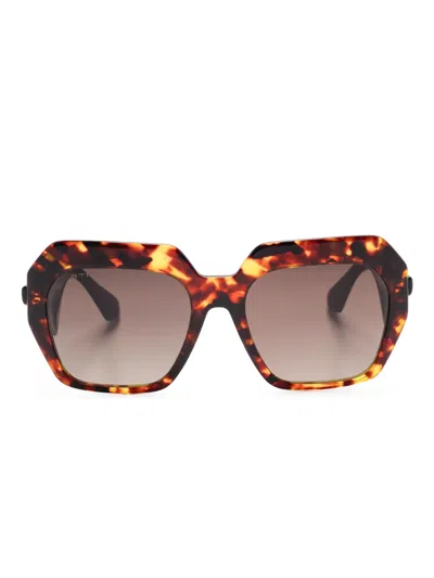 Etro Geometric-frame Sunglasses In Brown