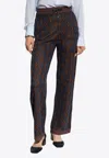 Etro Geometric-motif Straight-leg Pants In Multi
